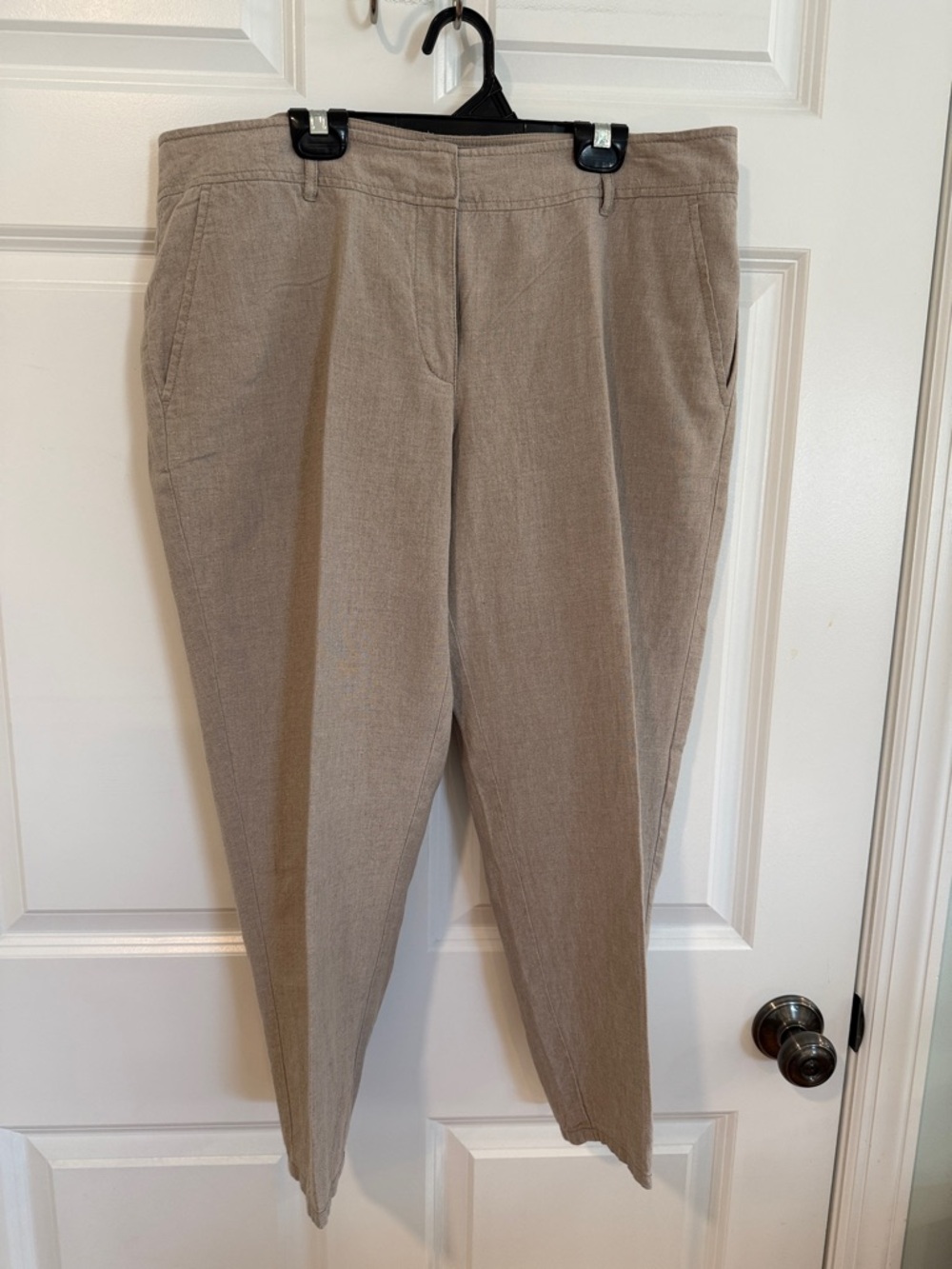 Eileen Fisher Cropped Linen Pants -Tan Color